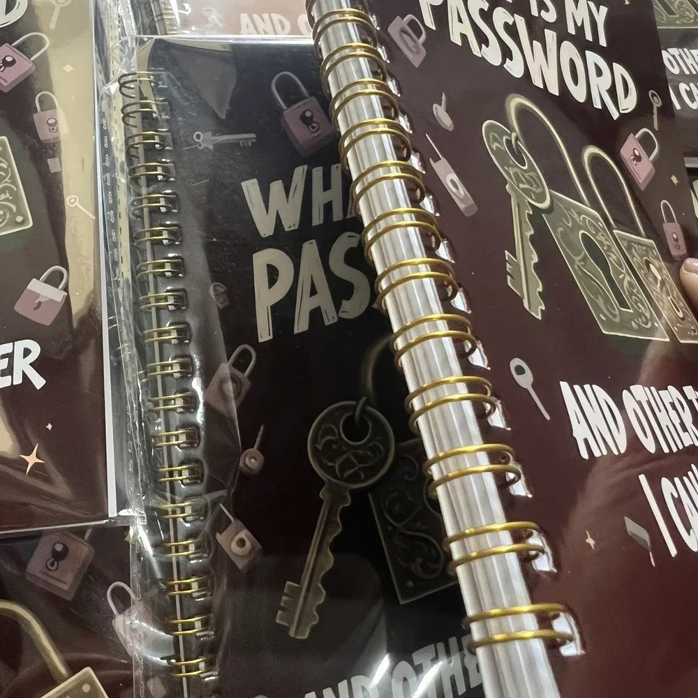 Spiral Password Notebook w/ Protective Cover Log Book Username Organizer Compact